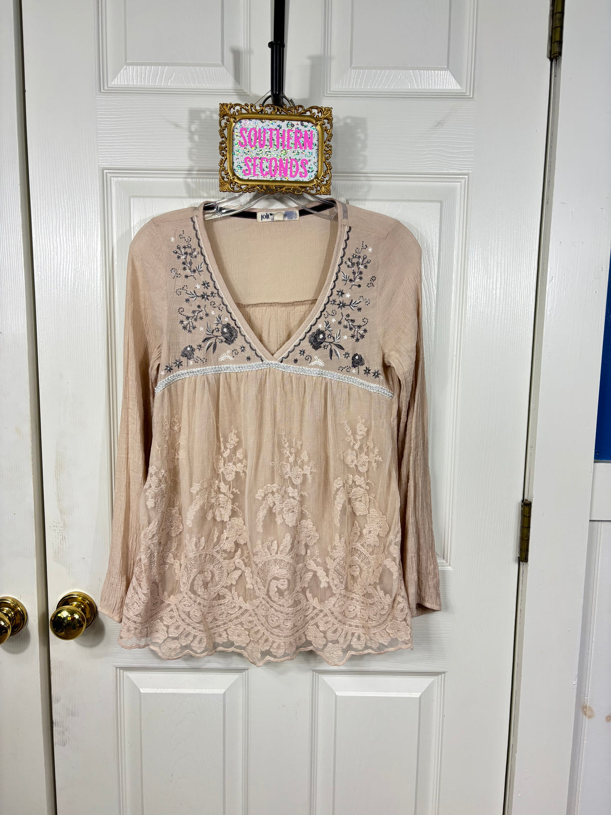 Jolt long sleeve boho top, S